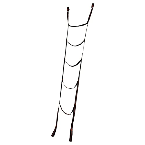 5 Stufige Starke Gurtleiter Kletterseilleiter, Schwarz, 210cm
