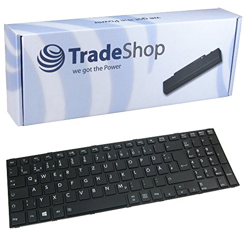 Trade-Shop Orig. Laptop-Tastatur mit Rahmen Notebook Keyboard Ersatz Deutsch QWERTZ für Toshiba Satellite C50D-B-11E C50D-B-120 C50D-B-10V C50D-B-11X C50D-B-10X