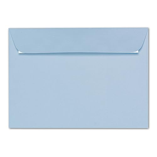 ARTOZ 75x Briefumschläge DIN C5 Blau (Pastellblau) - 229 x 162 mm Kuvert ohne Fenster - Umschläge selbstklebend haftklebend - Serie Artoz 1001
