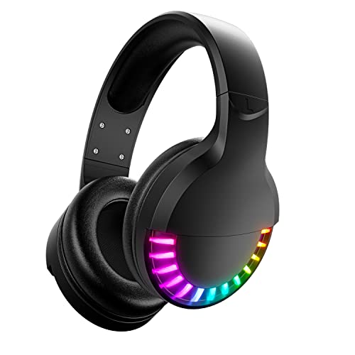 Drahtloses Bluetooth-Headset über dem Ohr, HiFi-Stereo-5.1-Kanal, RGB-LED-Pferderennen mit Hintergrundbeleuchtung, wiederaufladbares leichtes Gaming-Headset mit 1000 mAh und Mikrofon für PC / iPad