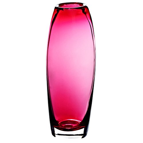 CRISTALICA VaseBouquet Vase Blumenvase VIP Stiller Rot H 21 cm Handgemachte und Mundgeblasene Glasvase Tischvase
