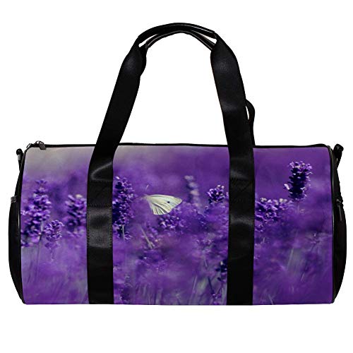 Yuzheng Lavendel Lila Faltbare Reisetasche Duffel Tote Bag für Männer Frauen Leichte Sporttasche Große Kapazität Gepäck Weekender Duffle für Comping Travel Sport 45x23x23cm