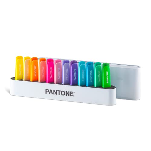 PANTONE Desk Set - 12 verschiedene Farben Textmarker: 6 PASTEL + 6 FLUO