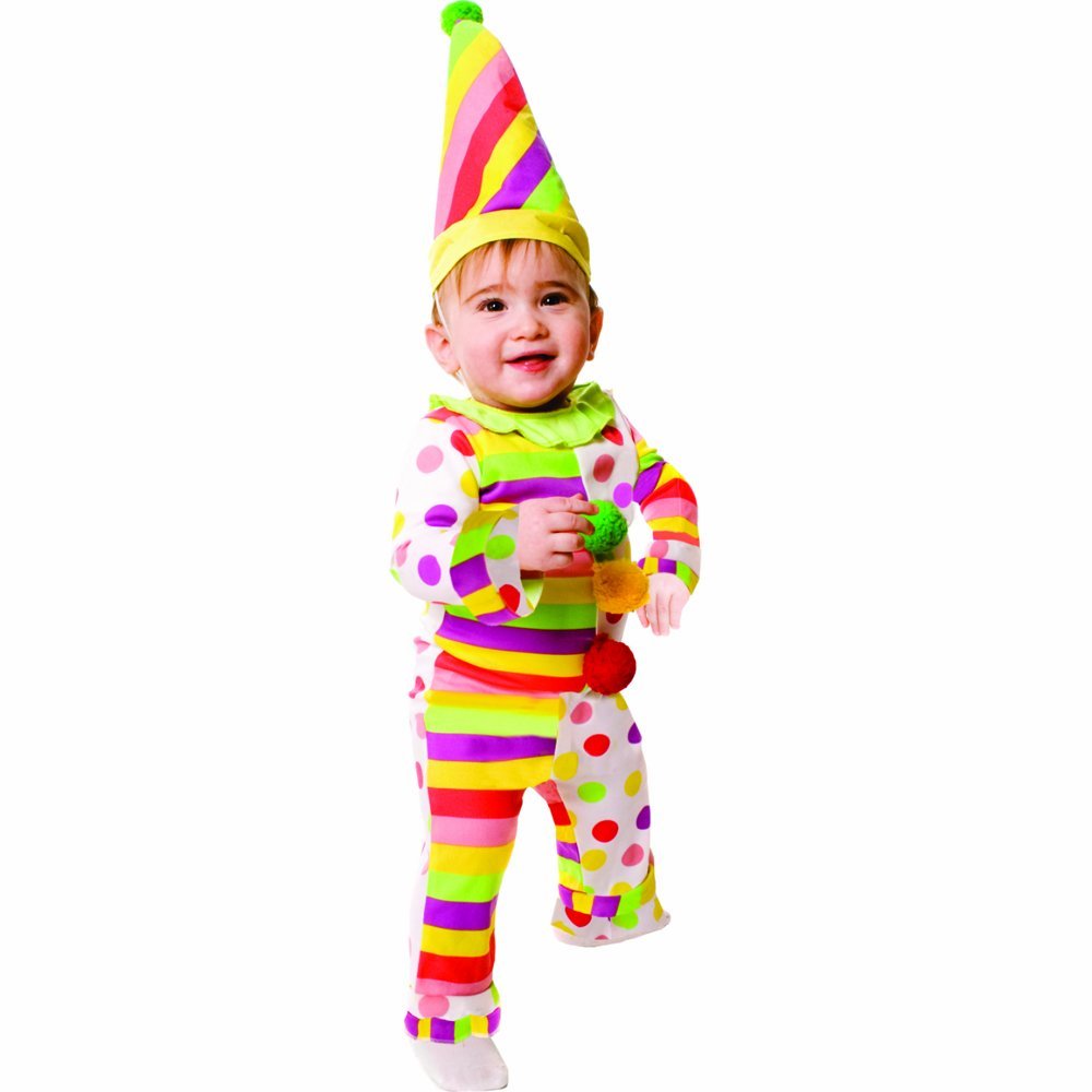 Dress Up America Süße Punkte N' Streifen Kleinkind-Clown-Kostüm, Mehrfarbig, Größe 12-24 Monate (Gewicht: 10-13,5 kg, Höhe: 74-86 cm), 579