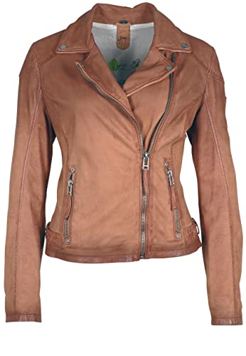 Gipsy Damen Lederjacke im Biker-Look (XL, Camel)