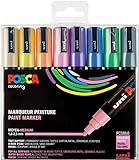 POSCA PC5M Marker, konisch, mittlere Spitze, Pastellfarben, 8 Stück