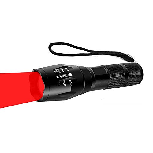 Rotlicht Taschenlampe, WESLITE Jagd Taschenlampe Rote LED Taschenlampe Signal-Taschenlampen Fokus einstellbar 1 Modus für Astronomie Nachtsicht Wandern