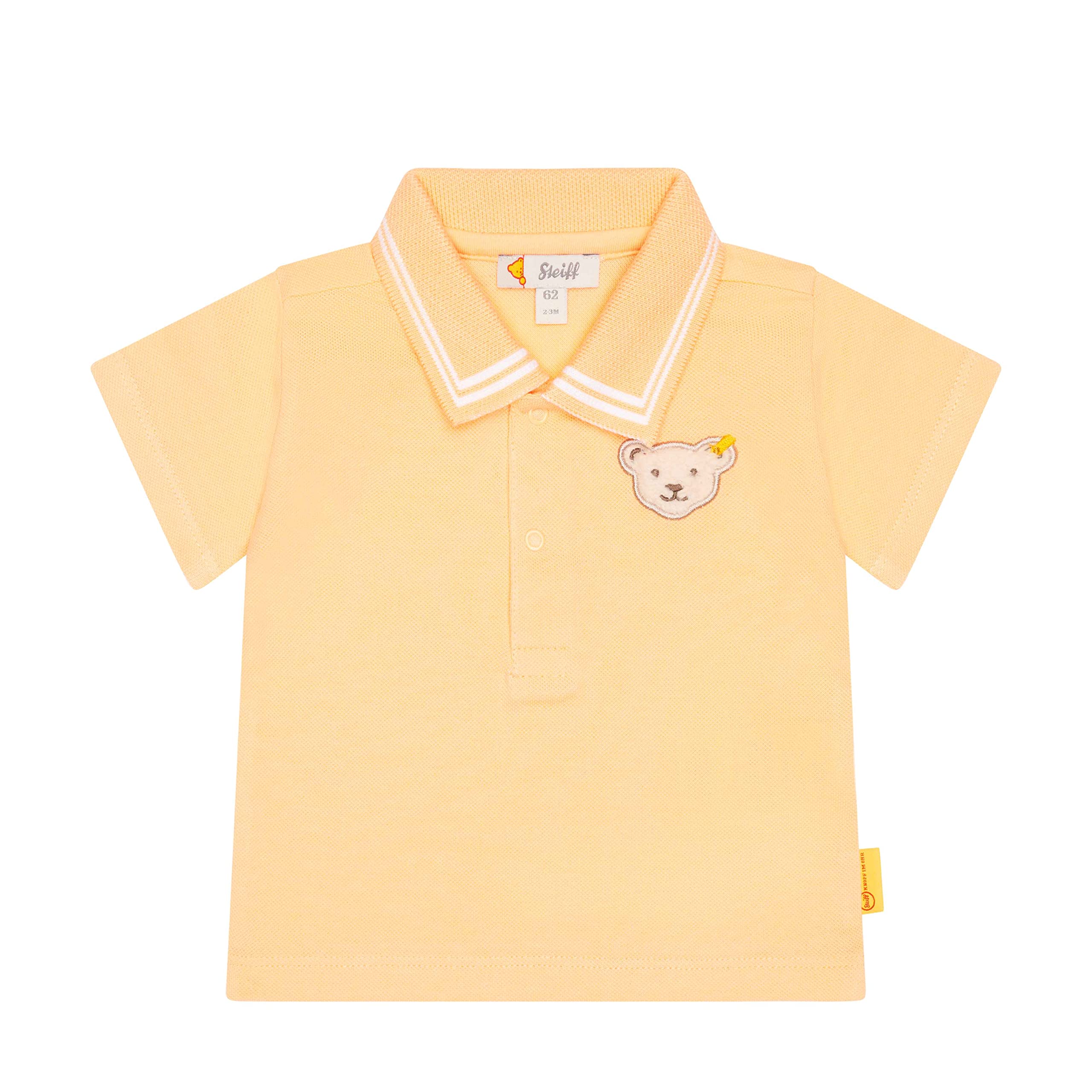 Steiff Baby - Jungen Poloshirt Kurzarm Polohemd, Peach Fuzz, 68 EU