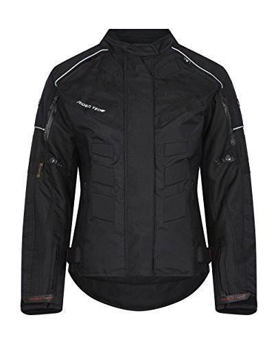 Rider-Tec Motorradjacke Textil Damen – rt-2400-b, schwarz, Größe L