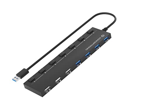 Conceptronic HUBBIES09B USB-Hub 7-Port 3.0 / 4x3.0 3x2.0/ extra ohne Netzteil/schwarz