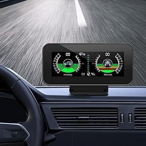 OBEST GPS Auto Digital Neigungsmesser für Geländefahrzeug Niveau/Neigung/Balance Meter, Neigungswinkel Roll Winkel Spannungsüberwachung, hohe Empfindlichkeit, Energieeinsparung, passend für alle Autos