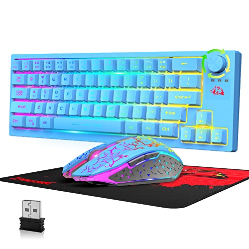 Kabellose Gaming-Tastatur, 2,4 GHz, Blau