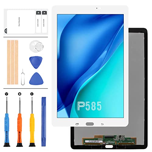 P580 P585 LCD Bildschirm Ersatz für Samsung Galaxy Tab A 10.1 SM-P580 SM-P585 LCD Display Touchscreen Digitizer Glas Komplette Montage Reparatur Teile Kits (weiß)
