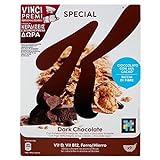 3x Kellogg's Special K Dark Chocolate Fiocchi di Riso Cereals Dunkle Schokolade Reisflocken Vollkorn Weizen und Gerste mit Vitaminen und Mineralstoffen mit Schokoladenlocken 290g Getreideflocken