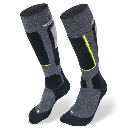Merino Skisocken - Thermosocken Damen & Herren - extra warme Socken aus Merinowolle (DE/NL/SE/PL, Numerisch, 42, 44, Regular, Regular)