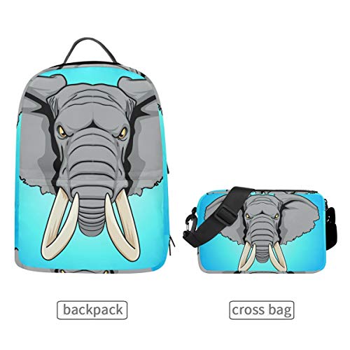FAJRO Elephant Head Reiserucksack mit abnehmbarer Kreuztasche