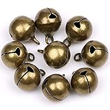 Suneast, 50 Stück antikes Bronze-Glöckchen, Metallglocken, zum Basteln und Basteln, mit Glöckchen, für Weihnachten, Festivals, Dekoration, Schmuck, 28mm, 28mm