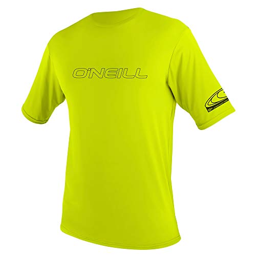 Oneill Wetsuits Wetsuits Unisex-Youth Basic Skins Short Sleeve Sun Shirt Rash Vest, Lime, 8