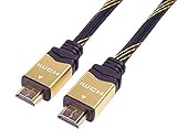 PremiumCord 4K High Speed ​​HDMI 2.0b Kabel M/M 18Gbps mit Ethernet, Kompatibel mit Video 4K@60Hz, Deep Color, 3D, ARC, HDR, 3x geschirmt, vergoldete Anschlüsse, schwarz und gold, 5 m