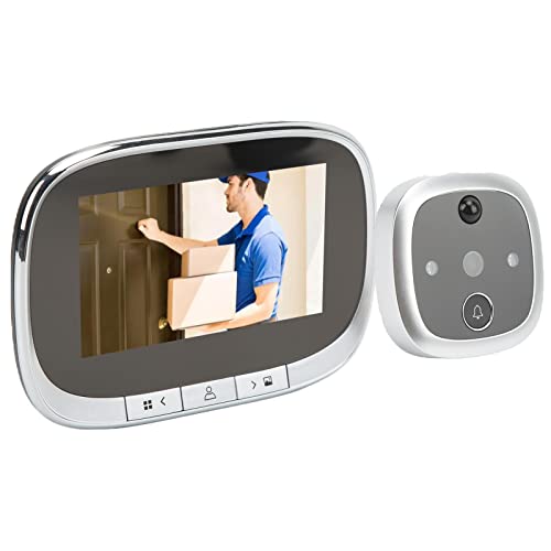 Digitaler Türspion, 1 MP 4,3 Zoll LCD Bildschirm mit Automatischer Aufzeichnung Der Nachtsicht Türklingelkamera, Weitwinkelobjektiv Horizontal 120 °, Diagonal 170 ° Wiederaufladbar für Das Home