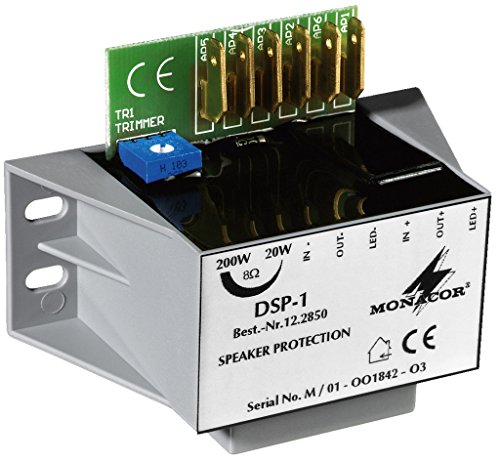 MONACOR DSP-1 Mono-Lautsprecher-Schutzmodul, Gegen Überlastung von Mittel- und Hochtonlautsprechern aller Impedanzen durch Überpegelspitzen