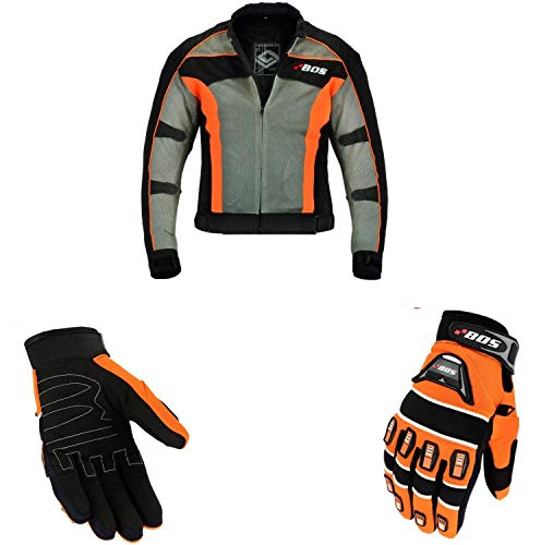 Motorradkombi Biker Motorrad Textil Kombi wasserdichte Jacke, Hosen (2XL, Neon Orange)