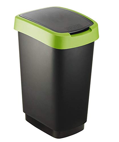 Rotho Salsa Mülleimer 25l mit Deckel, Kunststoff (PP) BPA-frei, grün, 25l (33.3 x 25.2 x 47.6 cm)