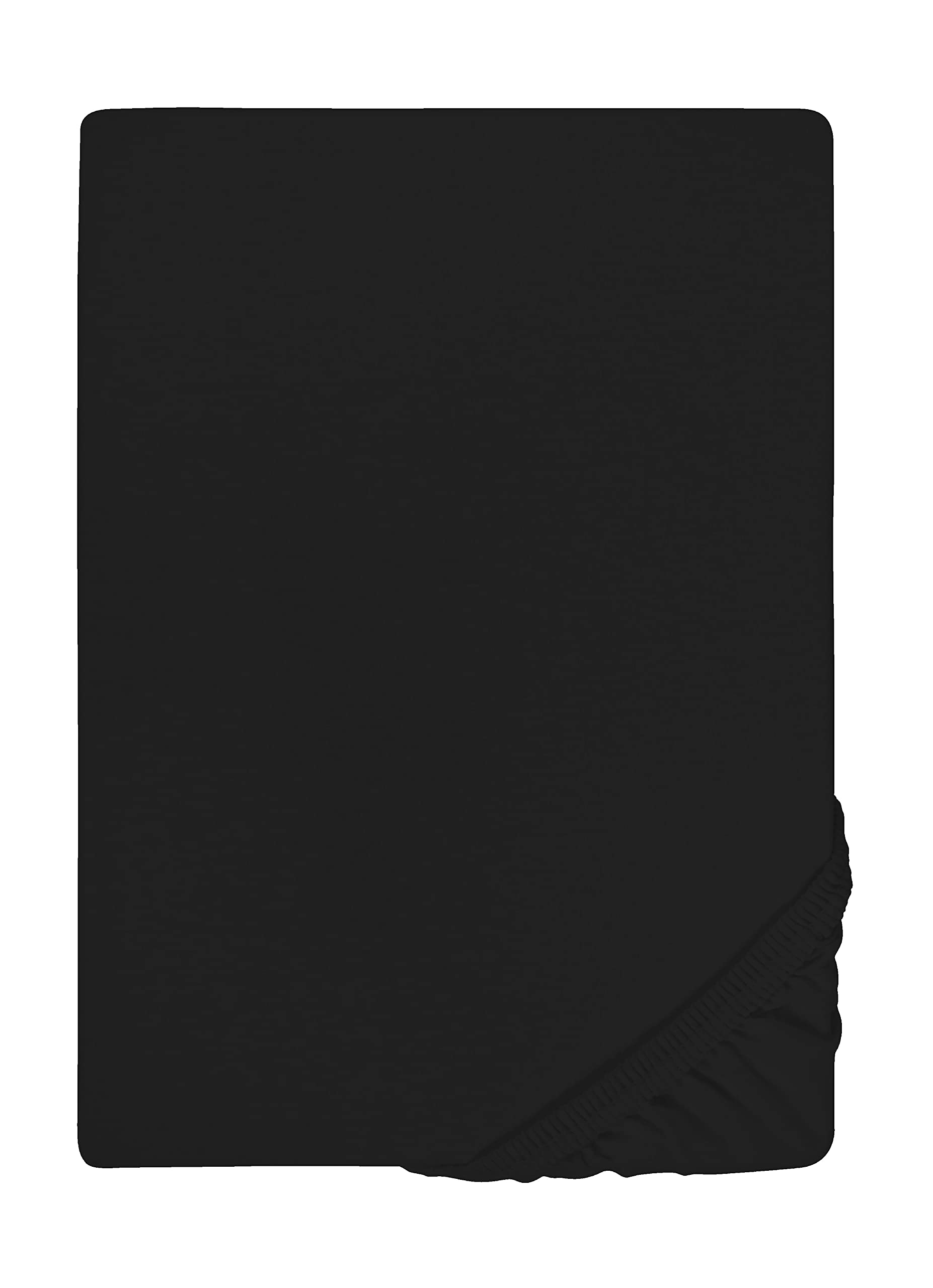 biberna Jersey-Elastic-Boxspring-Spannbetttuch 0077640 schwarz 1x 90x190 cm - 100x220 cm