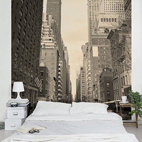 Apalis Vliestapete USA Postcard Fototapete Quadrat | Vlies Tapete Wandtapete Wandbild Foto 3D Fototapete für Schlafzimmer Wohnzimmer Küche | Größe: 288x288 cm, beige, 95492