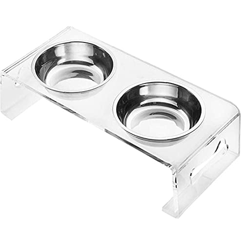 Acrylic pet Feeding Stainless Steel Bowl [Carton]