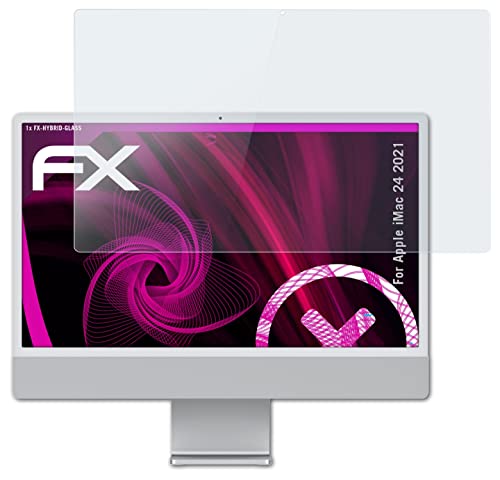 atFolix Glasfolie kompatibel mit Apple iMac 24 2021 Panzerfolie, 9H Hybrid-Glass FX Schutzpanzer Folie