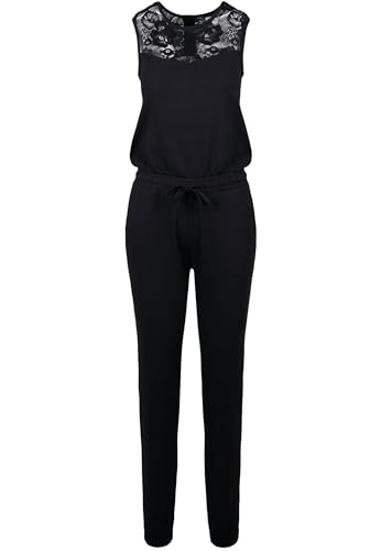 Urban Classics Damen Einteiler Ladies Lace Block Jumpsuit, Schwarz (Black 00007), Small (Herstellergröße: S)