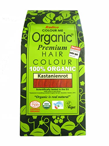 Radico Colour Me | Organic Pflanzenhaarfarbe | Kastanienrot/Auburn Red | Aus ayurvedischen Kräutern | Frei von Amoniak & Wasserstoffperoxid | Auch für graues Haar | 200 g