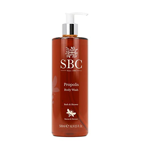 SBC Skincare - Duschgel Feuchtigkeitsspendend mit Propolis - 500 ml - Entfernt Unreinheiten, Revitalisiert die Haut und Versorgt sie mit Feuchtigkeit - Shower Gel - Propolis Body Wash