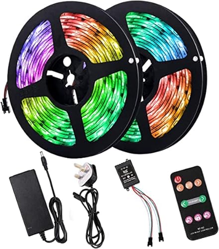 Dreamcolor LED Streifen Lichter 10M, AIBOO 300 LEDs Regenbogen Lichtstreifen Musik Sync Farbwechsel Seil Lichter mit Fernbedienung Wasserdicht IP65 Bänder Lichter