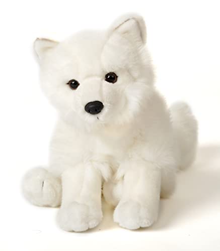 Uni-Toys - Polarfuchs, sitzend - 23 cm (Höhe) - Plüsch-Fuchs, Schneefuchs - Plüschtier, Kuscheltier