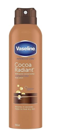 3 x Vaseline Body Lotion Spray - Kakao Radiant - repariert trockene Haut - 190 ml
