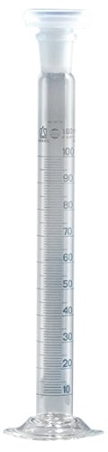 Mischzylinder, BLAUBRAND, Klasse A, DE-M gekennz. 1000 ml:10 ml, Boro 3.3, NS 45/40-PE-St.