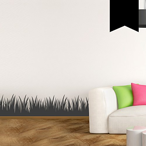 WANDKINGS Wandtattoo Grasbordüre in Meterstücken 100 x 20 cm schwarz - erhältlich in 33 Farben