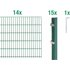 Metallzaun Grund-Set Doppelstabmatte verz. Grün beschichtet 14 x 2 m x 1,2 m