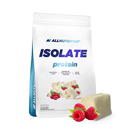 ALLNUTRITION Isolate Protein 908g 1er pack Eiweißpulver Molkenproteinpulver Muskelaufbau mit Verzweigte Aminosäuren BCAA(White Chocolate Raspberry)