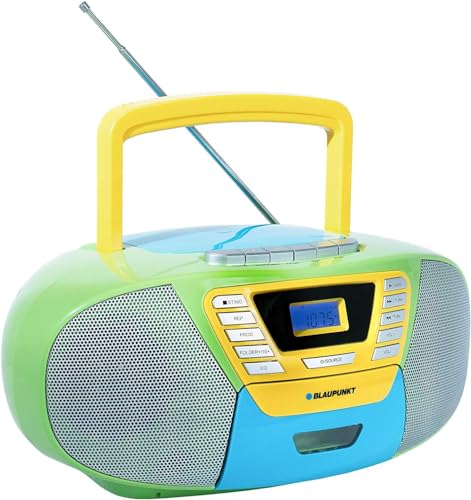 Blaupunkt B 120 MC tragbarer CD Player mit Bluetooth | Kassettenfach | Hörbuch Funktion | CD-Player mit USB | kleines CD-Radio | Aux In | PLL UKW Radio | Radio mit CD Spieler | Bunt
