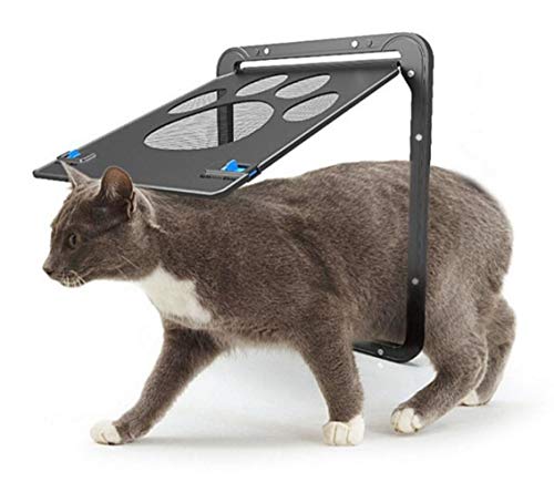 Flyinghedwig 24 x 29 cm Tür Katze Hund Pet Dog Cat Display Porta, Automatisches Schloss mit Schloss Cat Screen Door Tür Automatik (S, Black)
