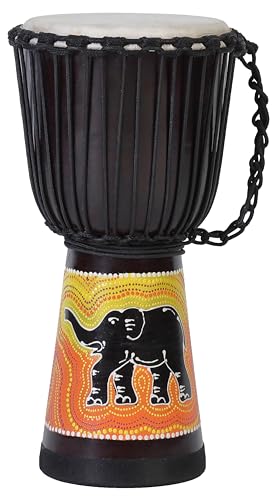 60cm Profi Djembe Trommel Bongo Drum Buschtrommel Percussion Motiv Elefant Afrika Art - (Sehr gute Trommel für den Anspruchsvollen Trommler)
