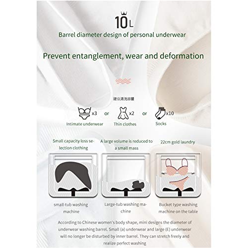 Tyatocepy Ultraschall Turbo 10L Automatische Elektrische Walze Mini Waschen Maschine Tragbares Schnell Reinigung Waschen Werkzeug (Macaron Weiß)