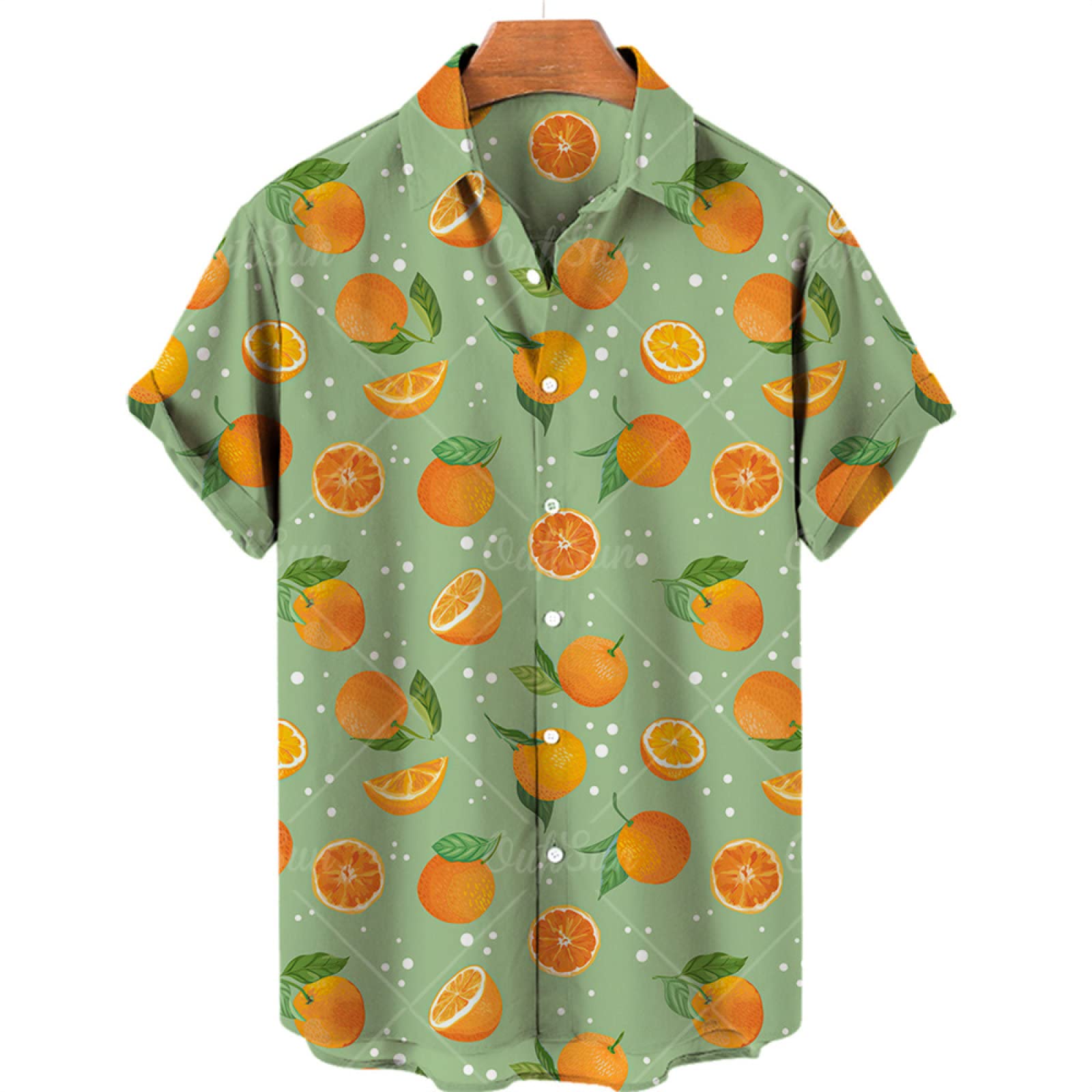 SHOUJIQQ Herren-Hawaii Hemd Aloha Hemden-Frucht Zitronen Muster Bedruckt Kurzarm-Shirt Sommer-Strand-Lässige Bluse Mit Knöpfen Für Unisex-Party-Kleidung, A, Groß