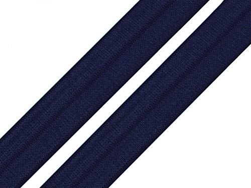 25m Falzgummi 20mm Faltgummi elastisches Einfassband Schrägband Saumband Farbwahl, Farbe:nachtblau