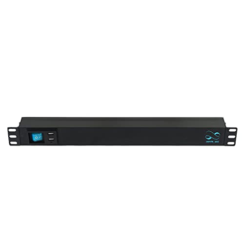 Infitronic - INSV1006 – 19 Zoll 8 Fach Steckdosenleiste Stromverteiler 1 HE mit 2X USB Charging