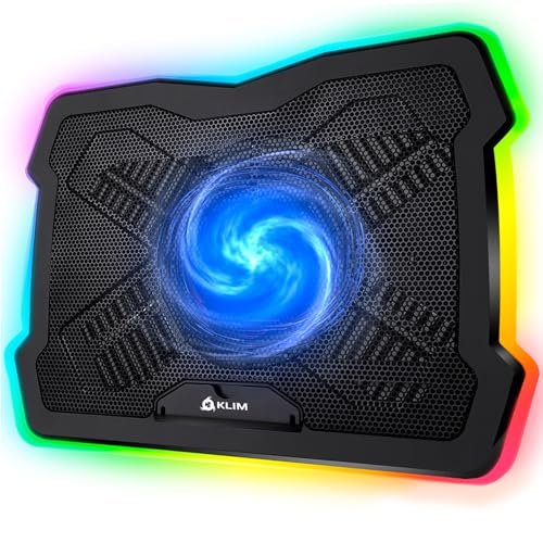 KLIM Ultimate + Laptop-RGB-Kühler- 11 bis 17 Zoll + Laptop-Gaming-Kühlung + Neuheit 2019 + USB-Lüfter + Stabil und leise + Mac- und PS4-kompatibel
