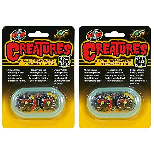 Zoo Med (6 Pack) Creatures Dual Thermometer & Humidity Gauge Glow In The Dark